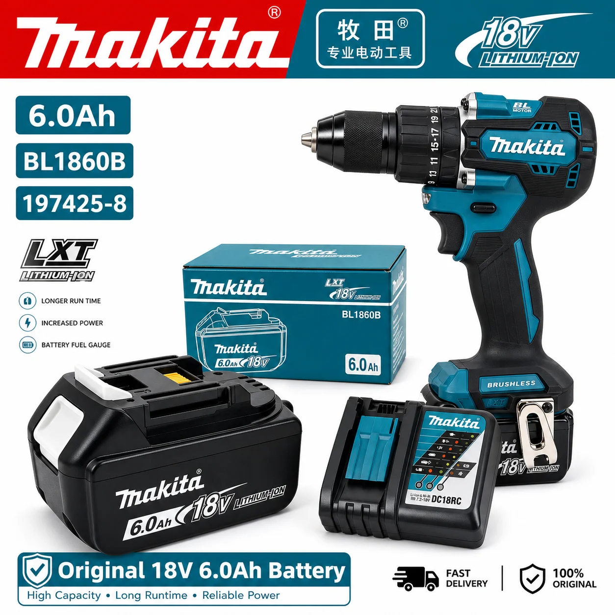 W 100% oryginalny, bezszczotko – Makita Drill Ddf484 recenzja i cena